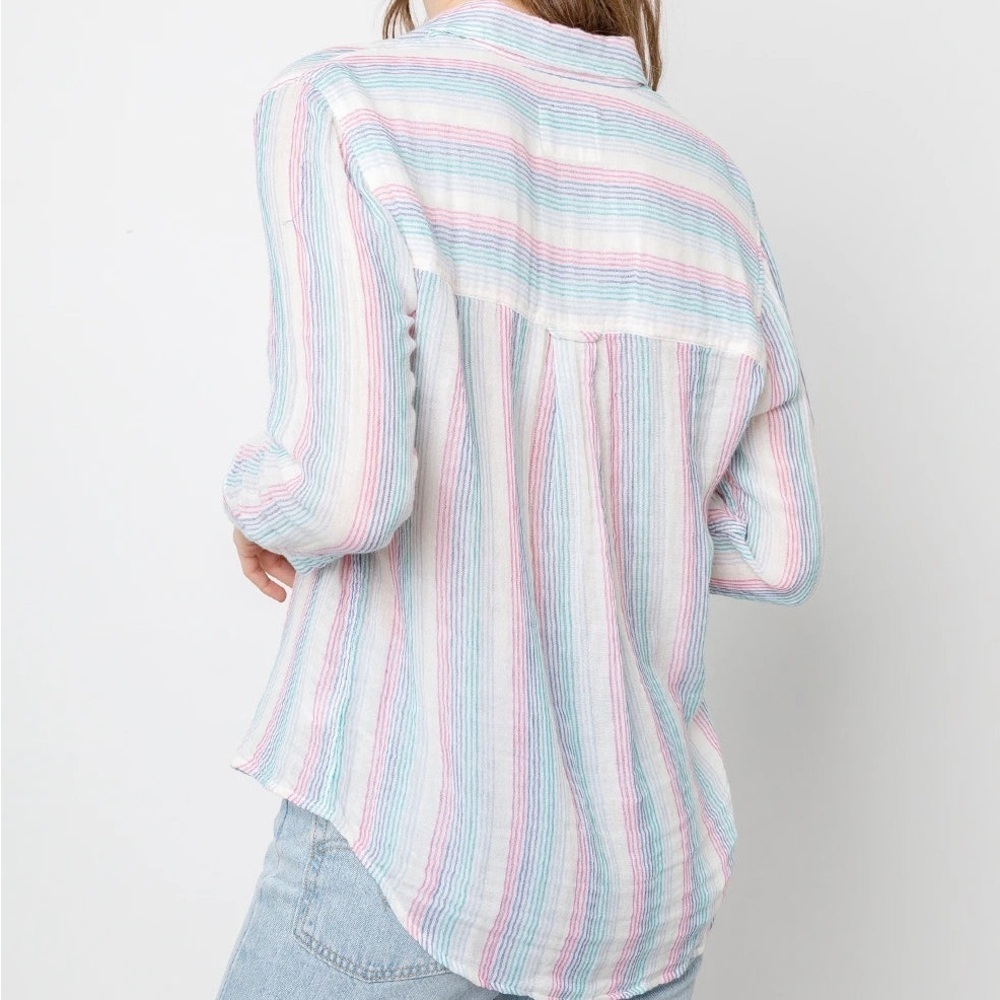 Rails Ellis Button-Down Shirt in Iris Stripe Size Small - Picture 5 of 12